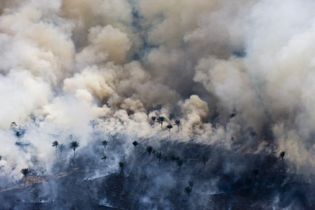 Man made fires to clear the land for cattle or crops. Sao Felix Do Xingu Municipality, Para State, Brazil. © Daniel Beltra